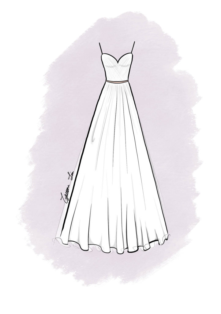 a line shape wedding dress