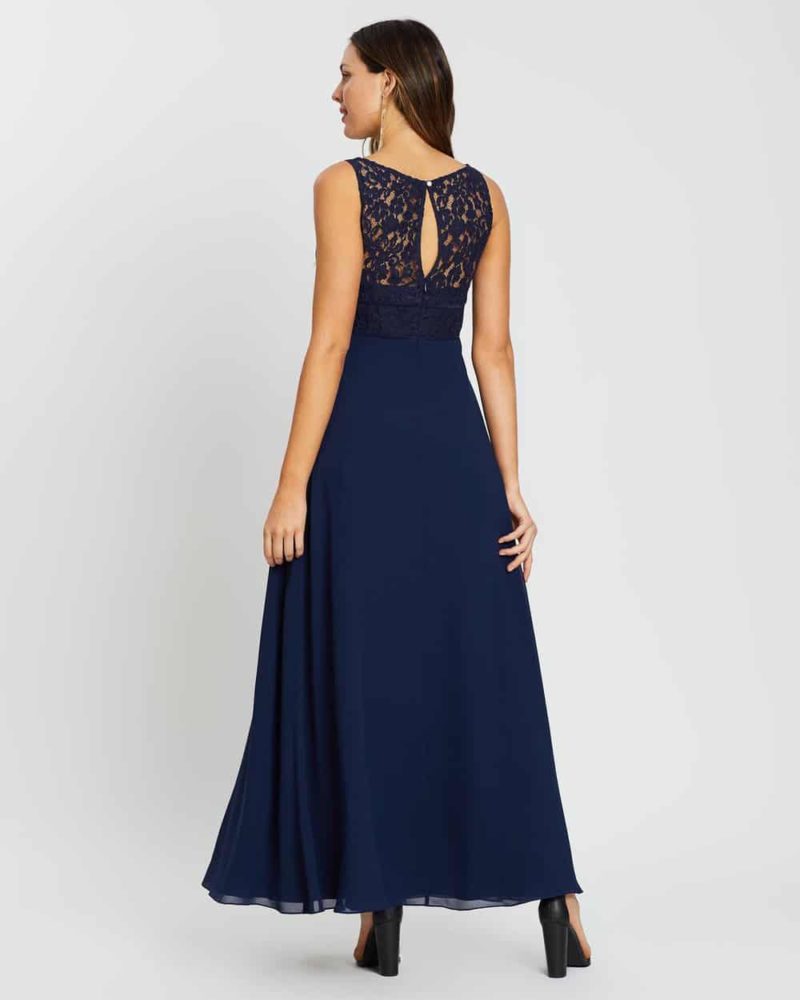 Lace Bateau In Navy